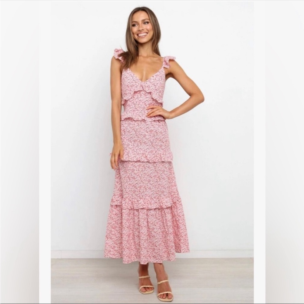 NWT pink tiered floral dress size 4